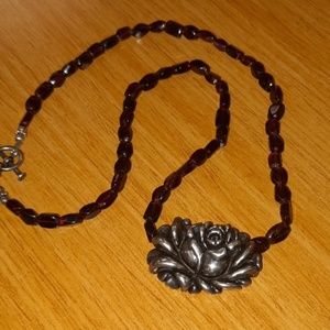Vintage Garnet and Silver Necklace
